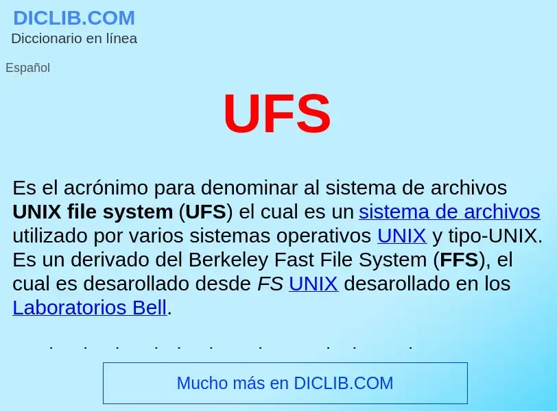 Что такое UFS  - определение
