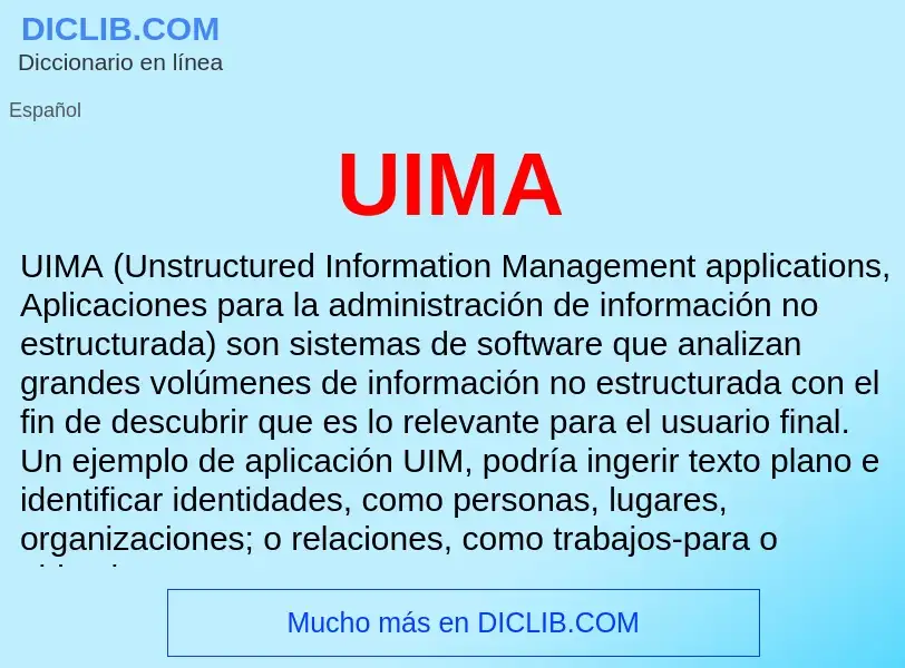 What is UIMA - meaning and definition