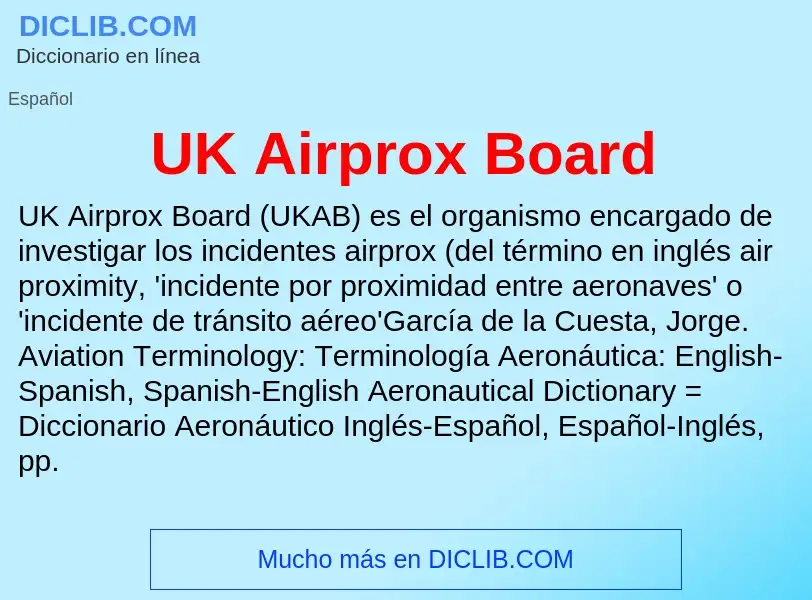 What is UK Airprox Board - meaning and definition