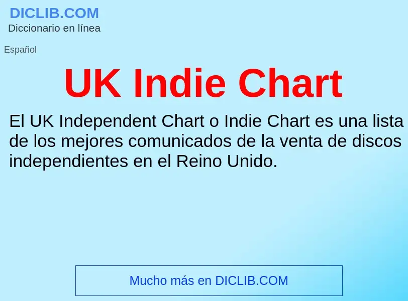 What is UK Indie Chart - meaning and definition