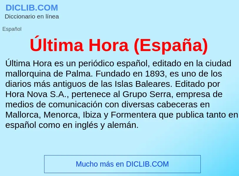 What is Última Hora (España) - definition