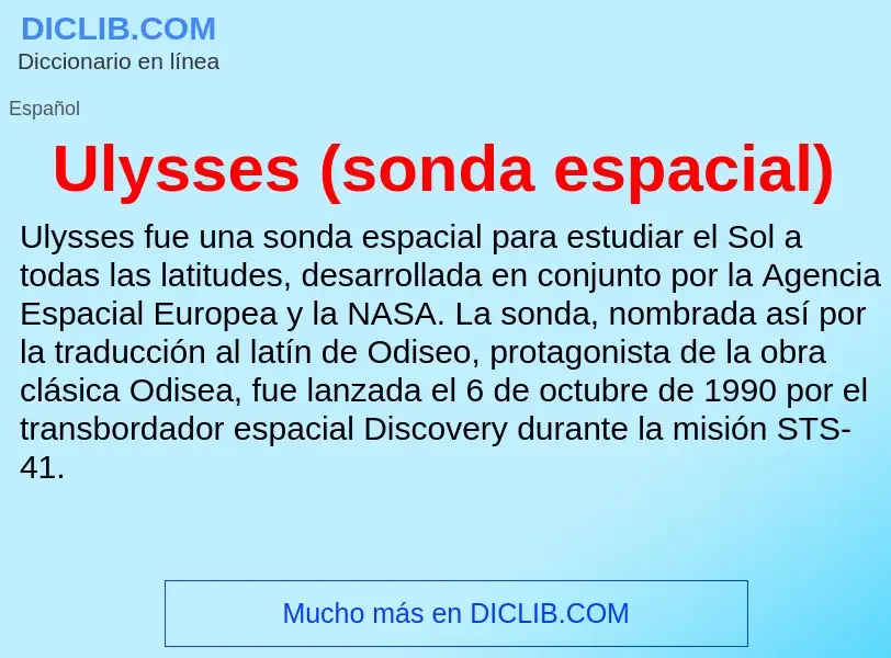 ¿Qué es Ulysses (sonda espacial)? - significado y definición