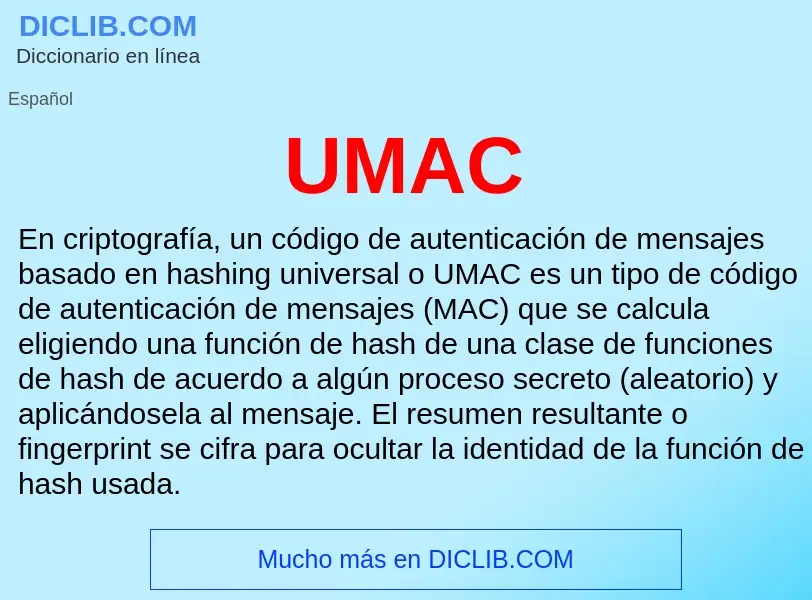 Что такое UMAC - определение