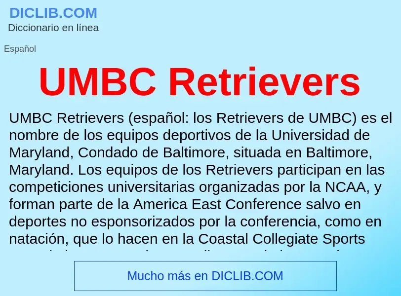 What is UMBC Retrievers - meaning and definition