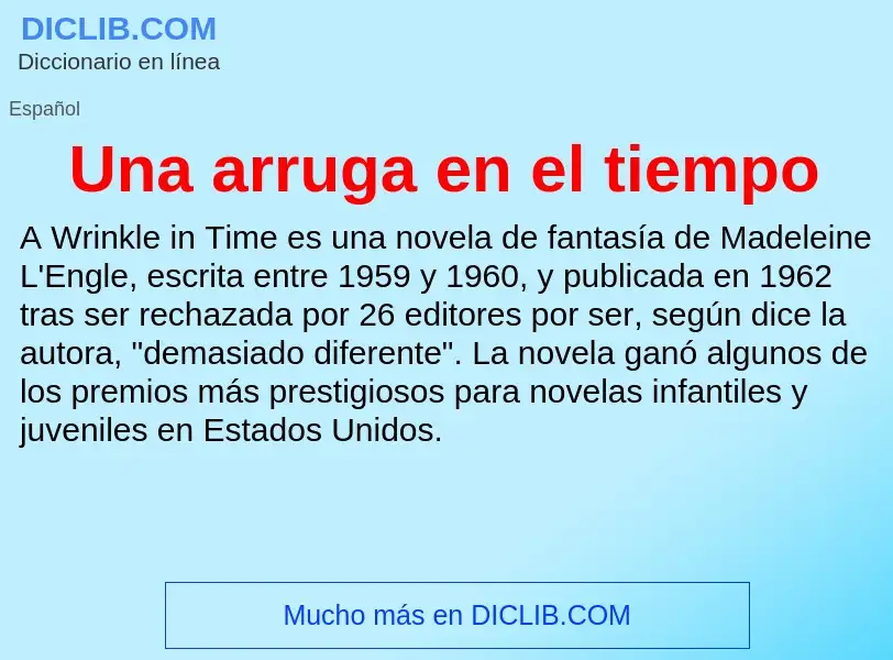 O que é Una arruga en el tiempo - definição, significado, conceito