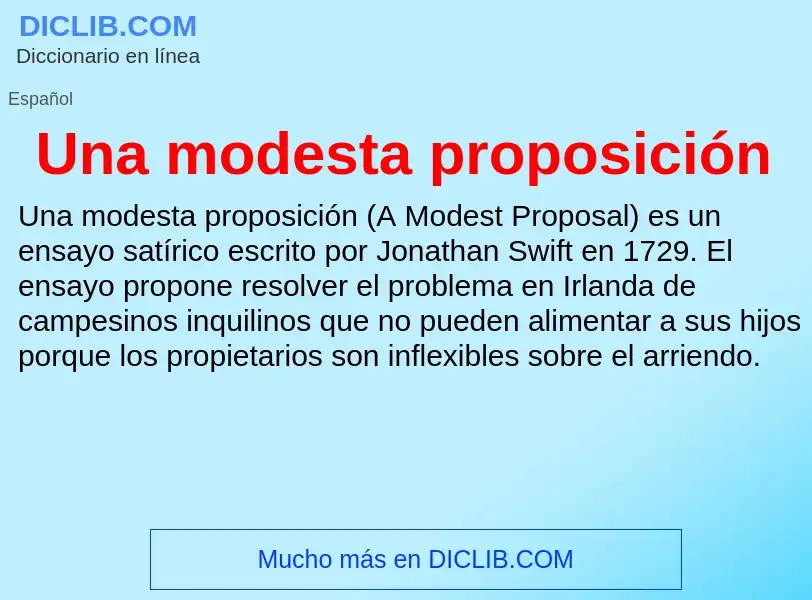 Что такое Una modesta proposición - определение