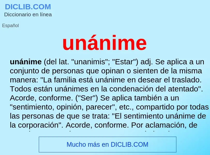 ¿Qué es unánime? - significado y definición