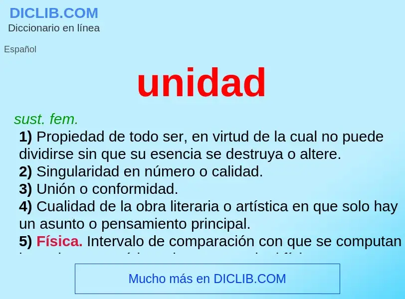 What is unidad - definition