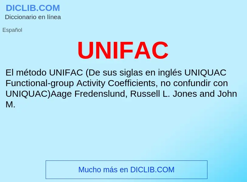 What is UNIFAC - meaning and definition