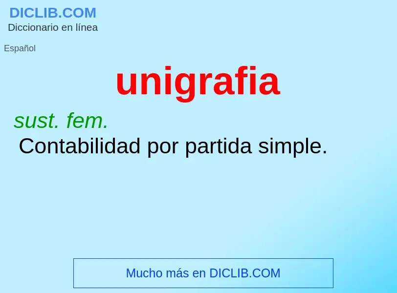 What is unigrafia - meaning and definition