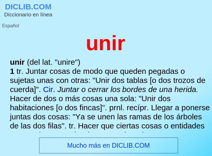 What is unir - meaning and definition