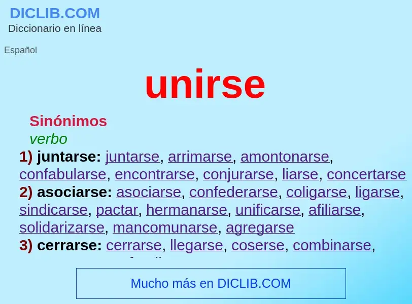 What is unirse - meaning and definition