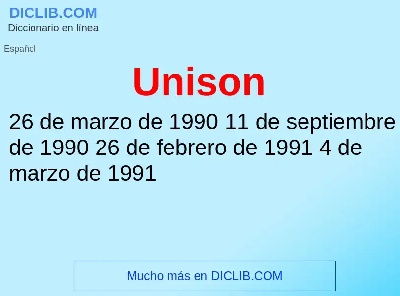 What is Unison - meaning and definition