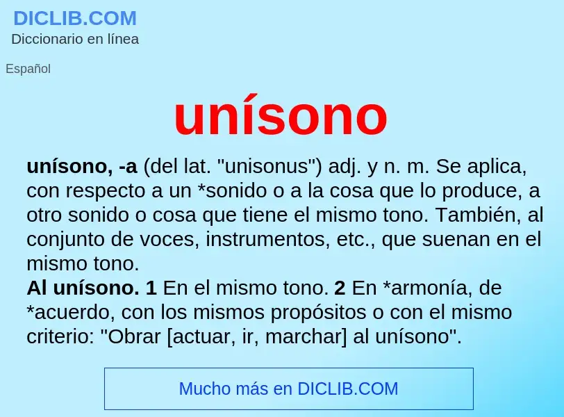 What is unísono - meaning and definition