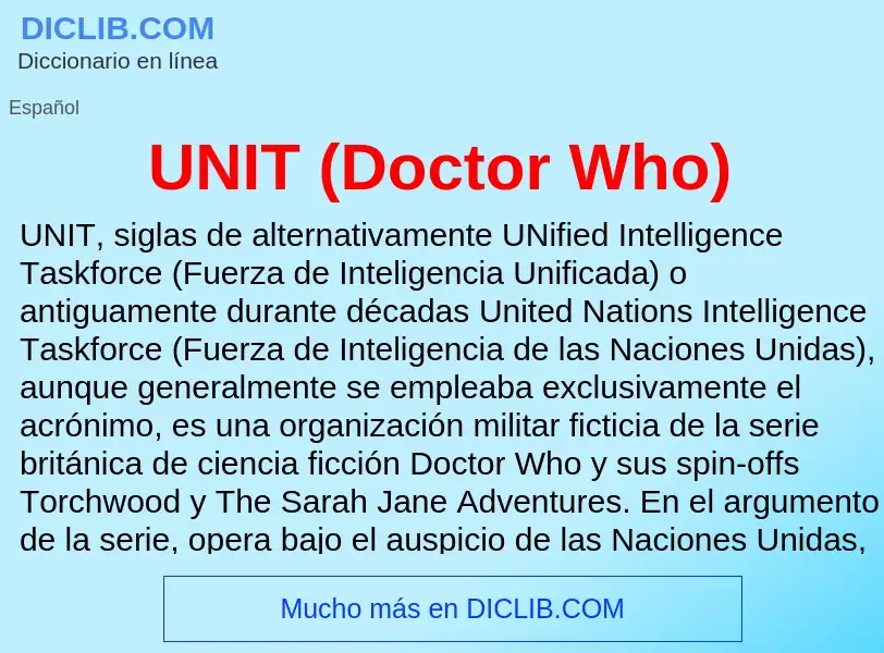 What is UNIT (Doctor Who) - meaning and definition