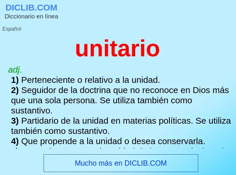 O que é unitario - definição, significado, conceito