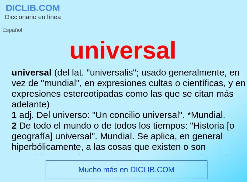 O que é universal - definição, significado, conceito