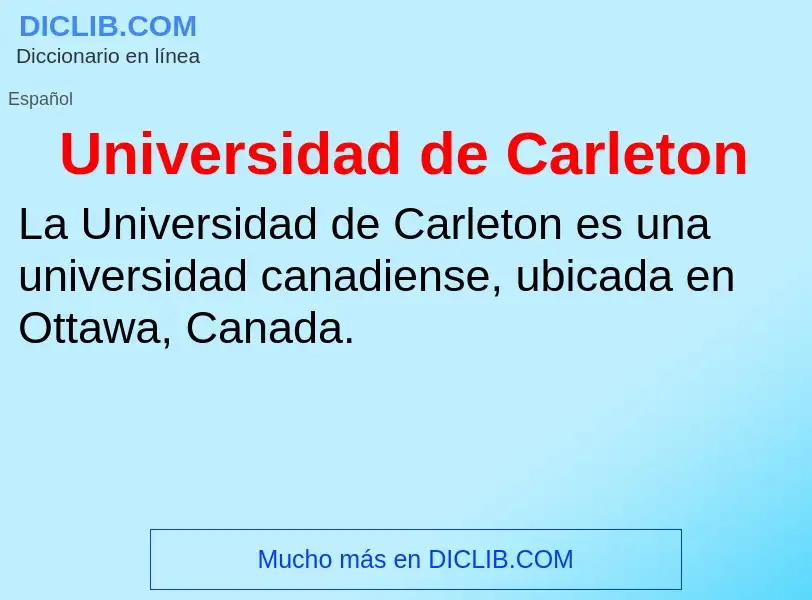 Τι είναι Universidad de Carleton - ορισμός