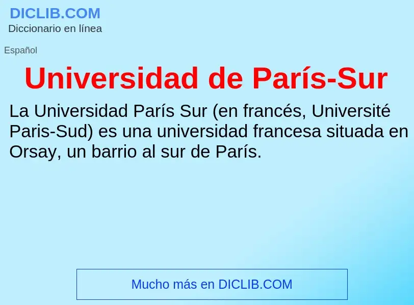 What is Universidad de París-Sur - definition