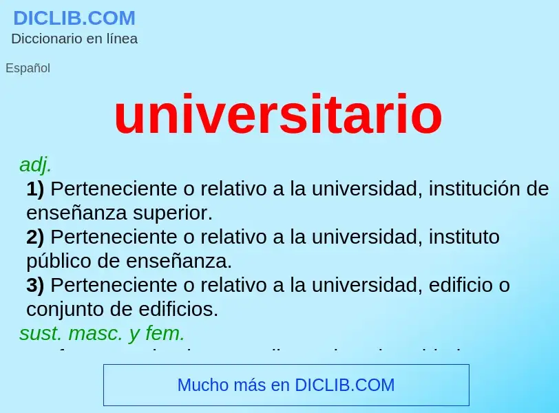 What is universitario - definition