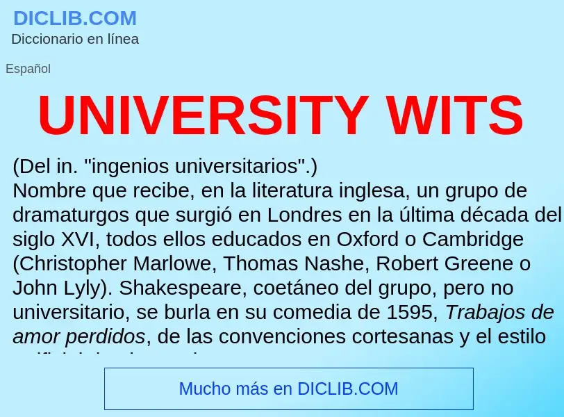 Что такое UNIVERSITY WITS - определение