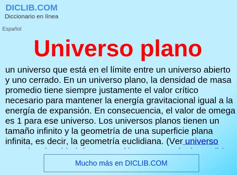 What is Universo plano - meaning and definition