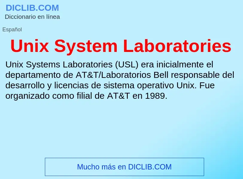 What is Unix System Laboratories - meaning and definition