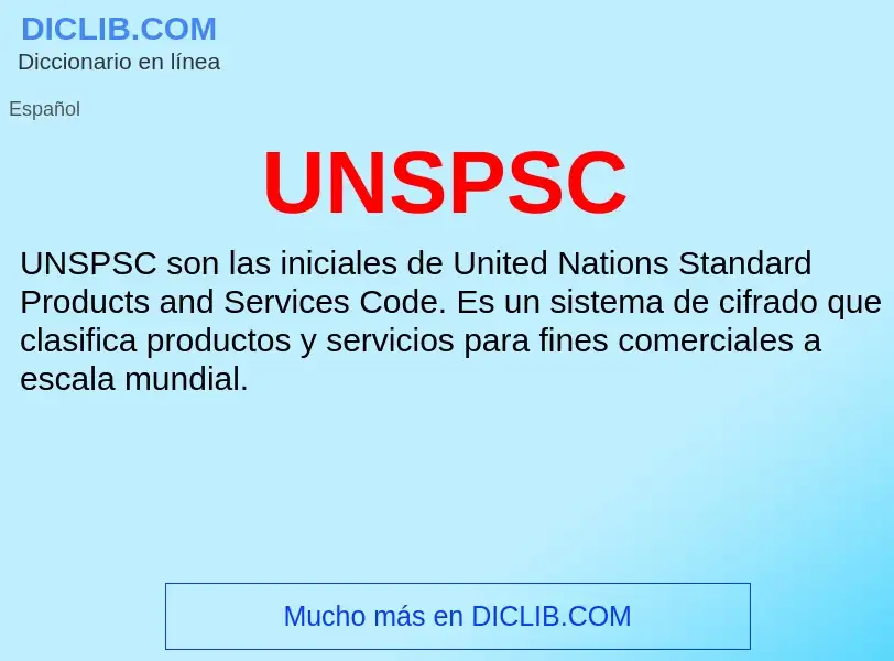 What is UNSPSC - meaning and definition