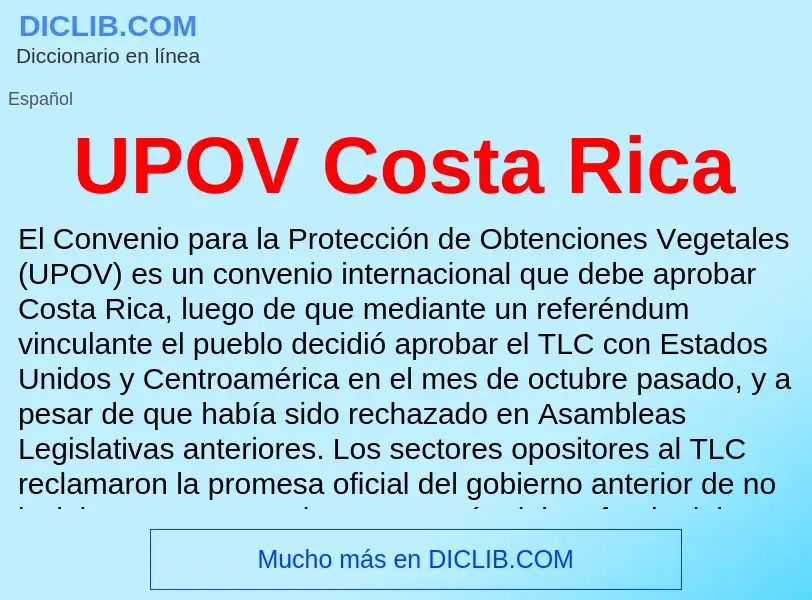 What is UPOV Costa Rica - meaning and definition