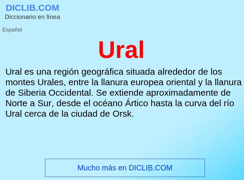 ¿Qué es Ural? - significado y definición