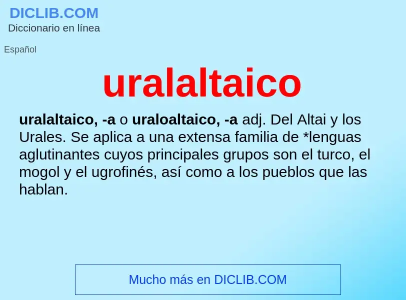 What is uralaltaico - meaning and definition