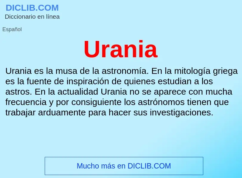 ¿Qué es Urania? - significado y definición