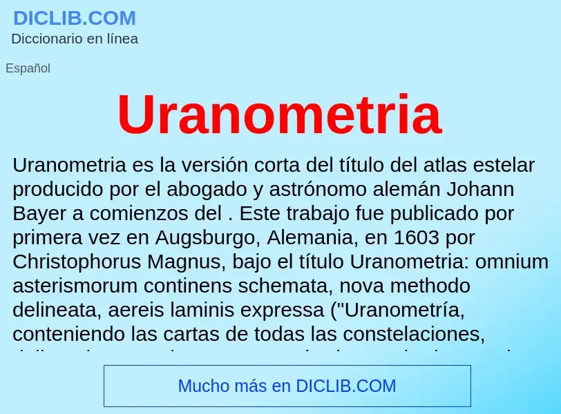 What is Uranometria - definition