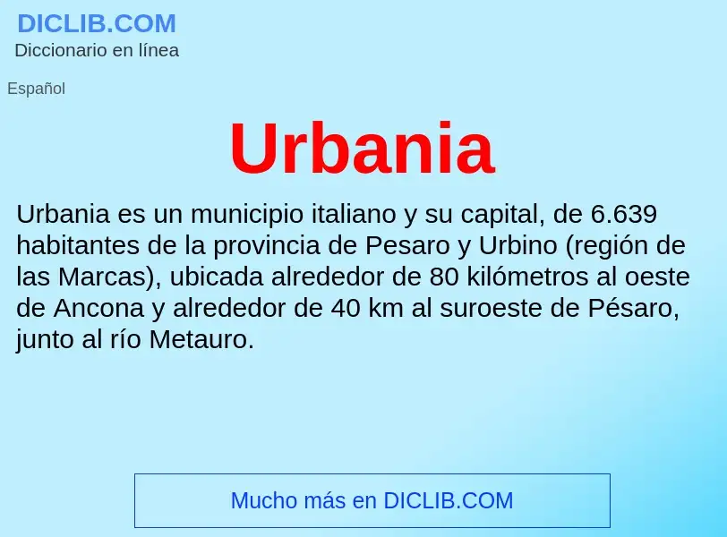 What is Urbania - meaning and definition