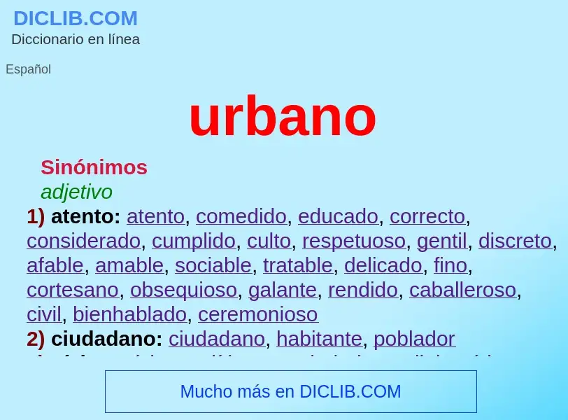 Was ist urbano - Definition