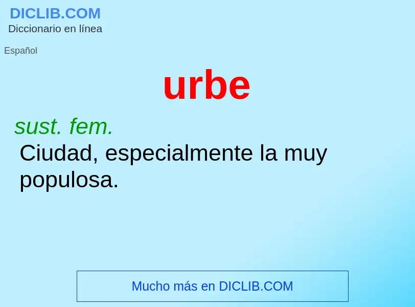 Wat is urbe - definition