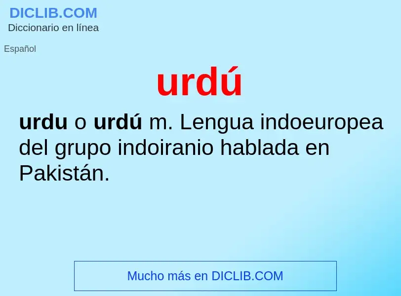 ¿Qué es urdú? - significado y definición