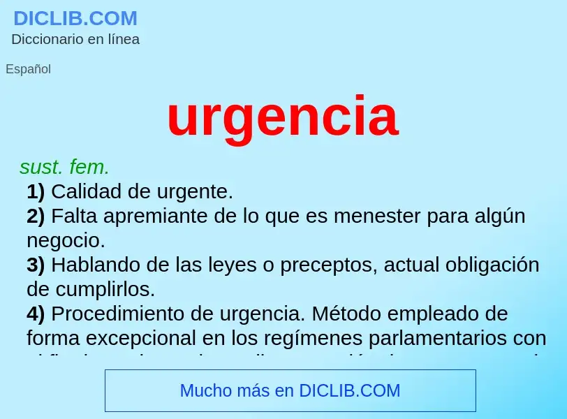 Che cos'è urgencia - definizione