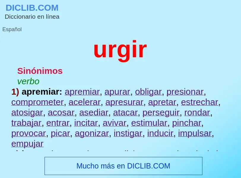 What is urgir - meaning and definition