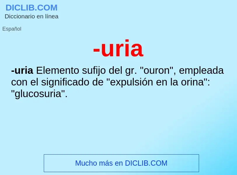 Wat is -uria - definition