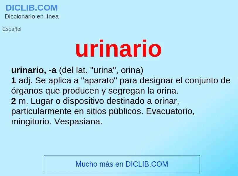 O que é urinario - definição, significado, conceito