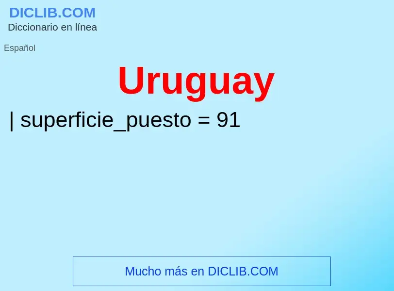 O que é Uruguay - definição, significado, conceito