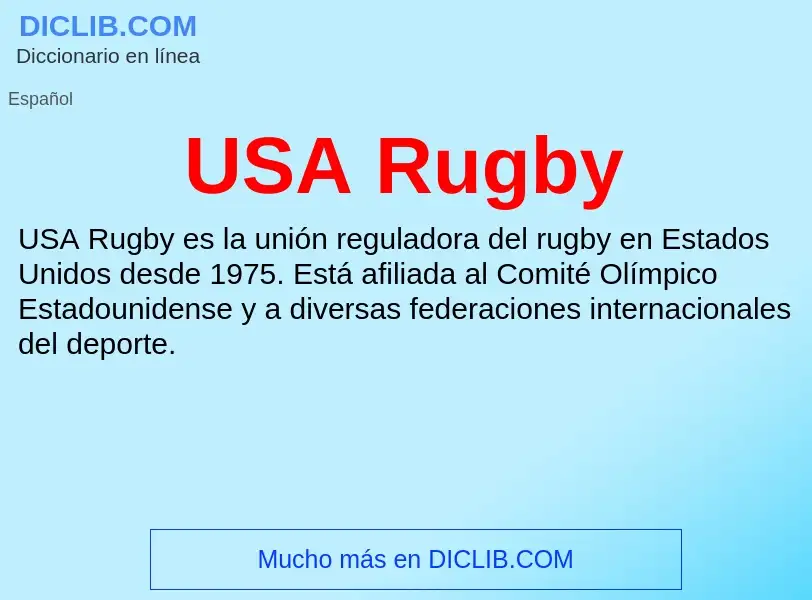 Что такое USA Rugby - определение