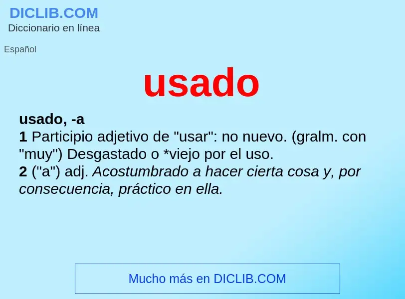 O que é usado - definição, significado, conceito