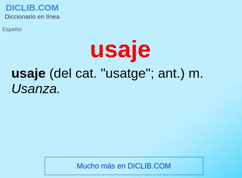 What is usaje - meaning and definition