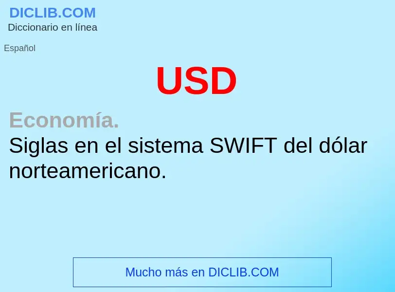 ¿Qué es USD? - significado y definición