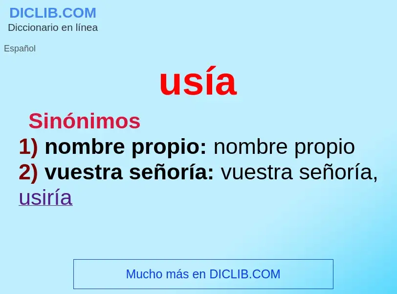 What is usía - meaning and definition