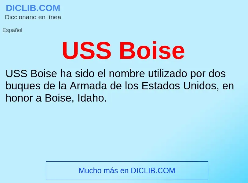 Что такое USS Boise - определение