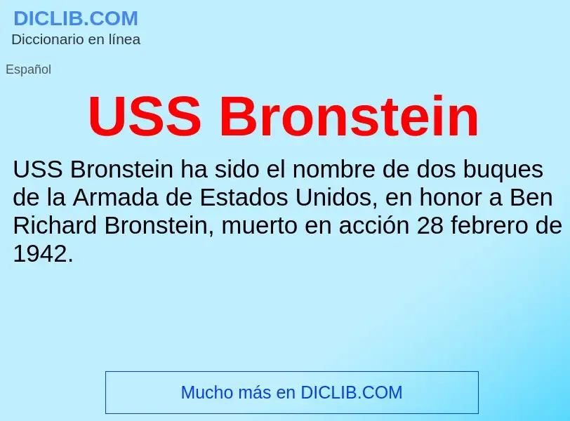 What is USS Bronstein - definition