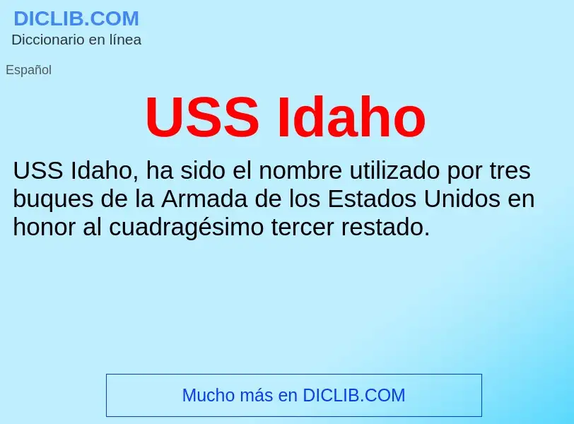 Что такое USS Idaho - определение